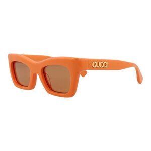 Gucci Womens Cat Eye Orange Orange Brown Fashion Designer Eyewear
